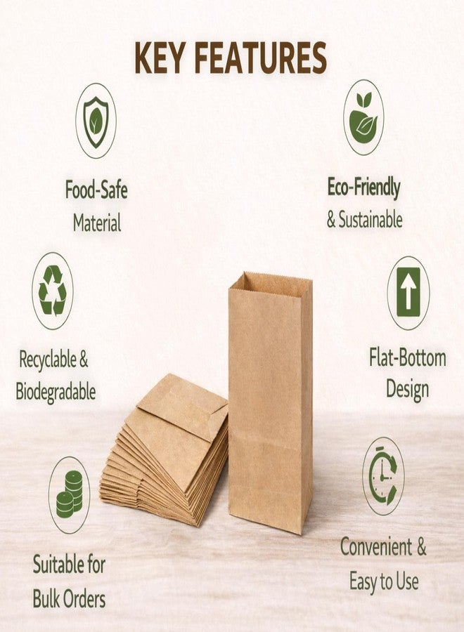Tia Crafts Eco Friendly Food Grade Paper Bags For Food Packing Or Square Flat Bottom Carry Bags, 12 X 7.5 X 5 Inch(Capacity:1 Kg, Pack Of 50 Bags, Brown) - Image 5